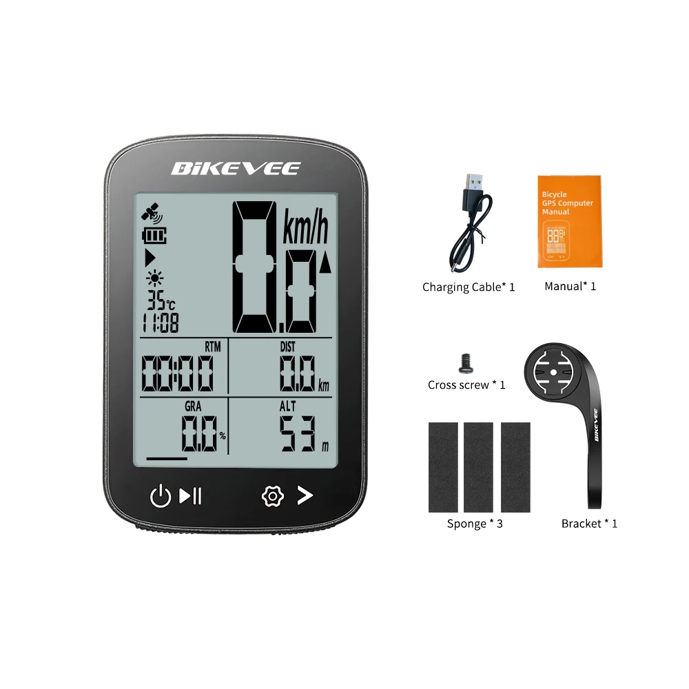 Wireless Bicycle Computer with Backlight Bracket Waterproof GPS Bike Computer Speedometer Odometer Stopwatch Bike Accessories