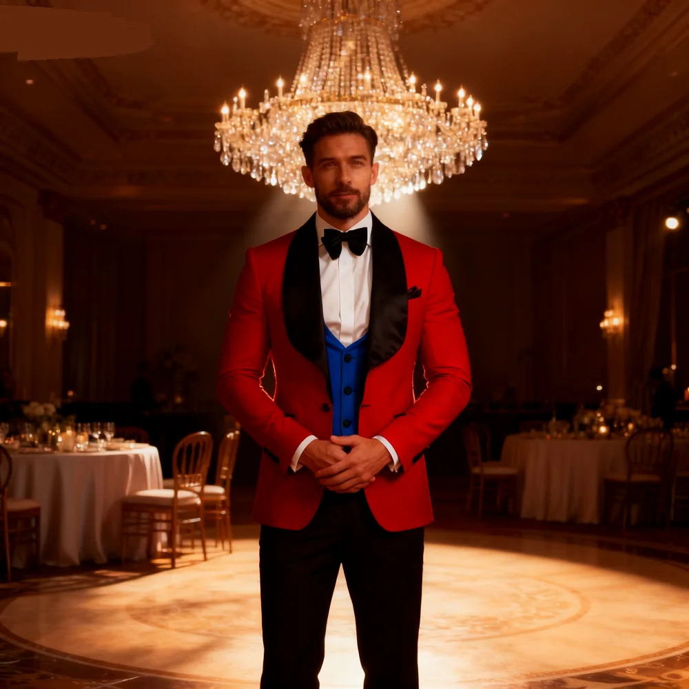 

Мужской костюм, жаккардовый облегающий крой с цветочным принтом, включая куртку, жилет и брюки с узором пейсли, подходит для официальных мероприятий