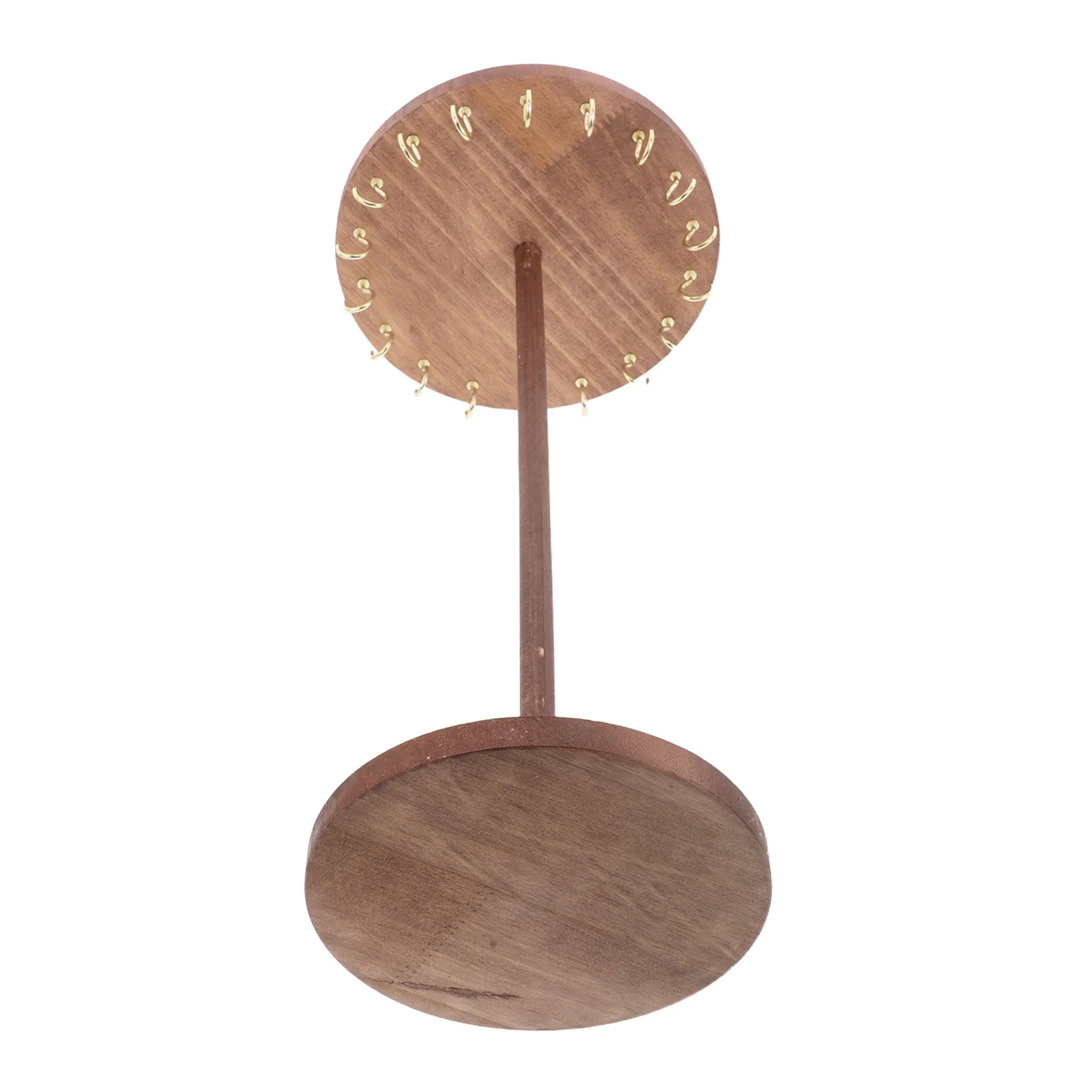 

Premium Solid Wood Jewelry Display Tower Round Necklace Holder with Hooks for Necklaces Earrings Bracelets Keychains Vanity