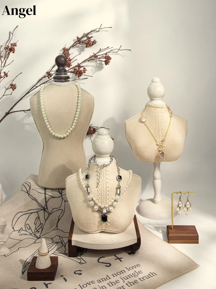 Elegant Necklace Display Stand Portrait Mannequin Neck Jewelry Storage Hanger Vertical Window Decorative Ornament