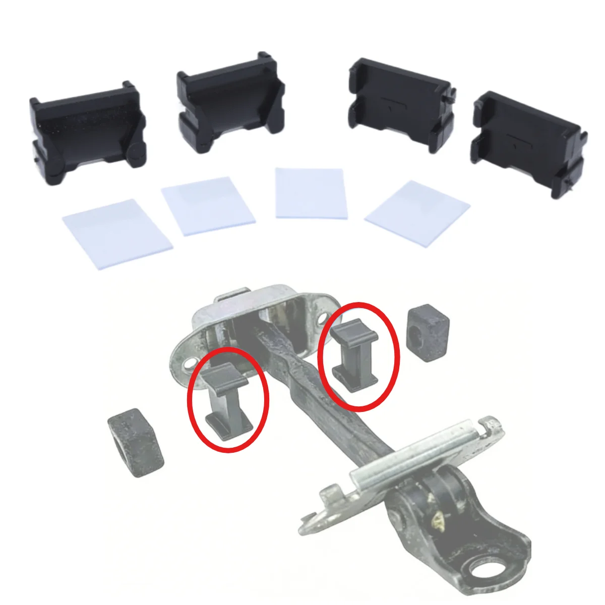 

4Kit For Toyota COROLLA E90-E140 CAMRY VIOS YARIS OPA New Door Check Strap Limiter Repair Kit Stopper Damping Spring Clips Black
