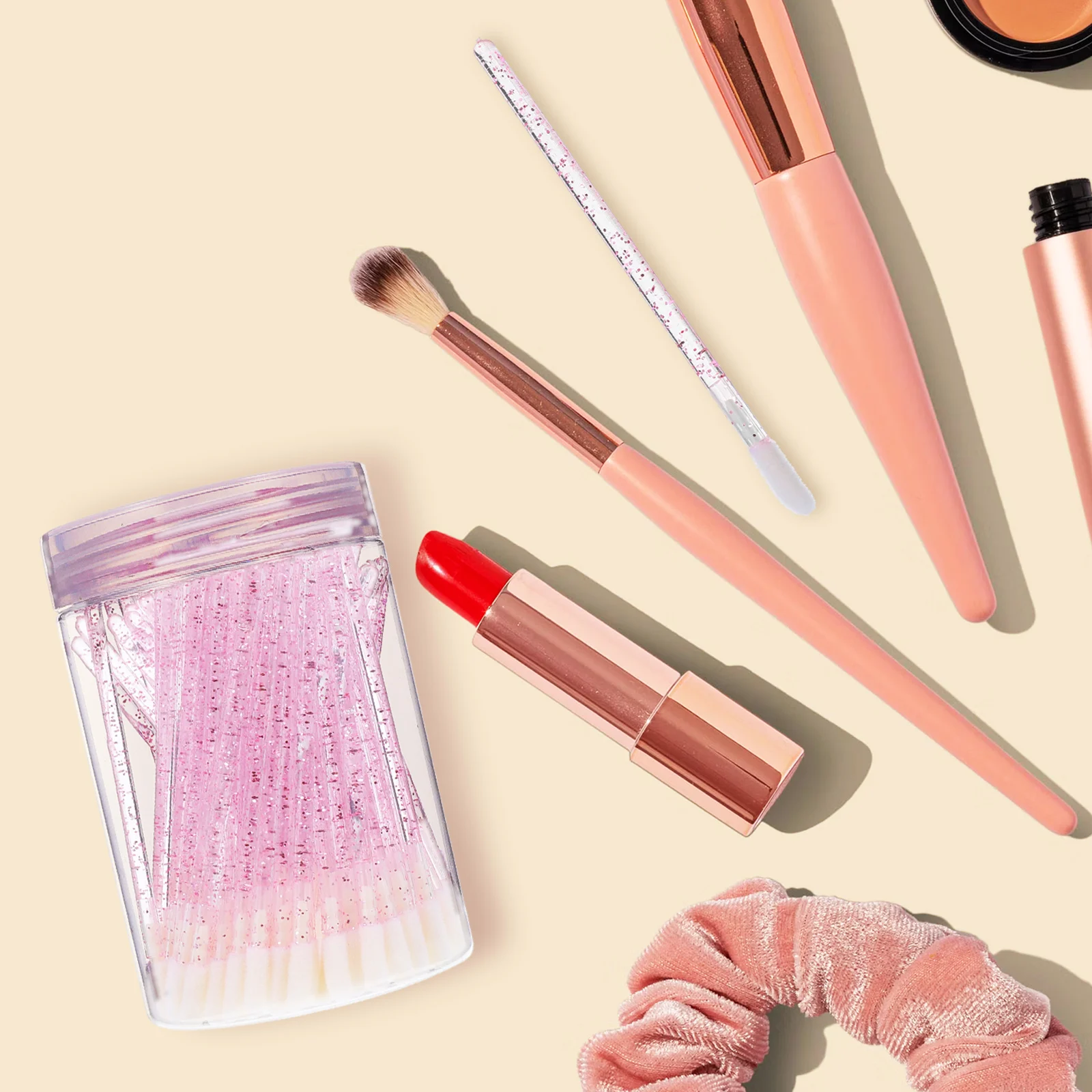 

Flocking Lip Makeup Accessory Tool Beauty Supply Eyeshadow Brush Compact Portable Makeup Disposable Applicator Accessory