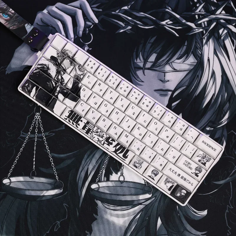 Imagem -01 - Gojo Satoru Anime Keycaps Grupo Sublimação Perfil Cereja Acessórios Teclado Mecânico Custom Handsome Keycaps gojo satoru anime keycaps grupo sublimacao perfil cereja acessorios teclado mecanico custom handsome keycaps 01