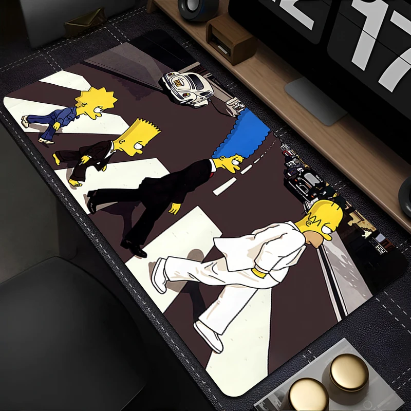 

Anime Mouse Pad PC Gamer Cabinet HD Extended Desk Mat Office Laptop The S-simpsonses Cartoon Mousepad Kawaii Gaming Keyboard Pad