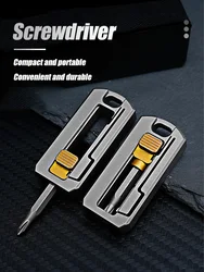 Titanium Alloy Screwdriver Magnetic Small Maintenance Combination Multi-functional Portable Outdoor EDC Tools