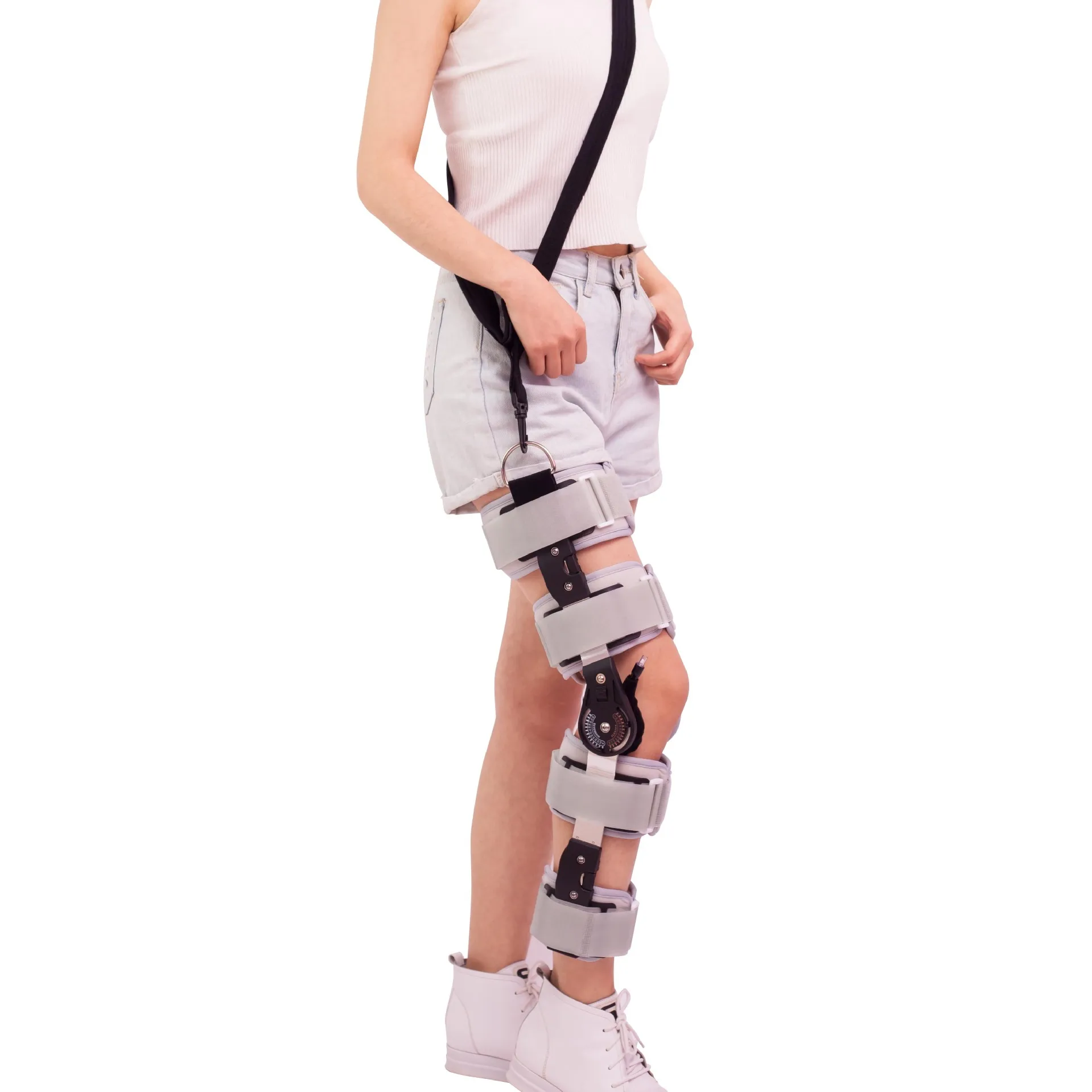 Hinged Knee Brace Immobilizer Orthosis Stabilizer for ACL MCL PCL Injury, Medical Orthopedic Support Stabilizer After Surgery