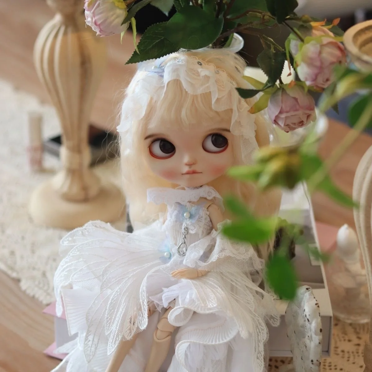 Homemade 1/6 BJD Doll Clothes, Blyth Skirt, OB24 OB27 Dress Angel Wings Long Style Free Shipping