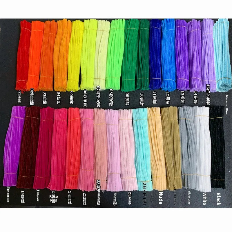 6mm Twisted Stick DIY Furry Dinosaur Flower Bouquet Children's Handcraft Material Soft Plush Rods Craft Assembly Creative Design
