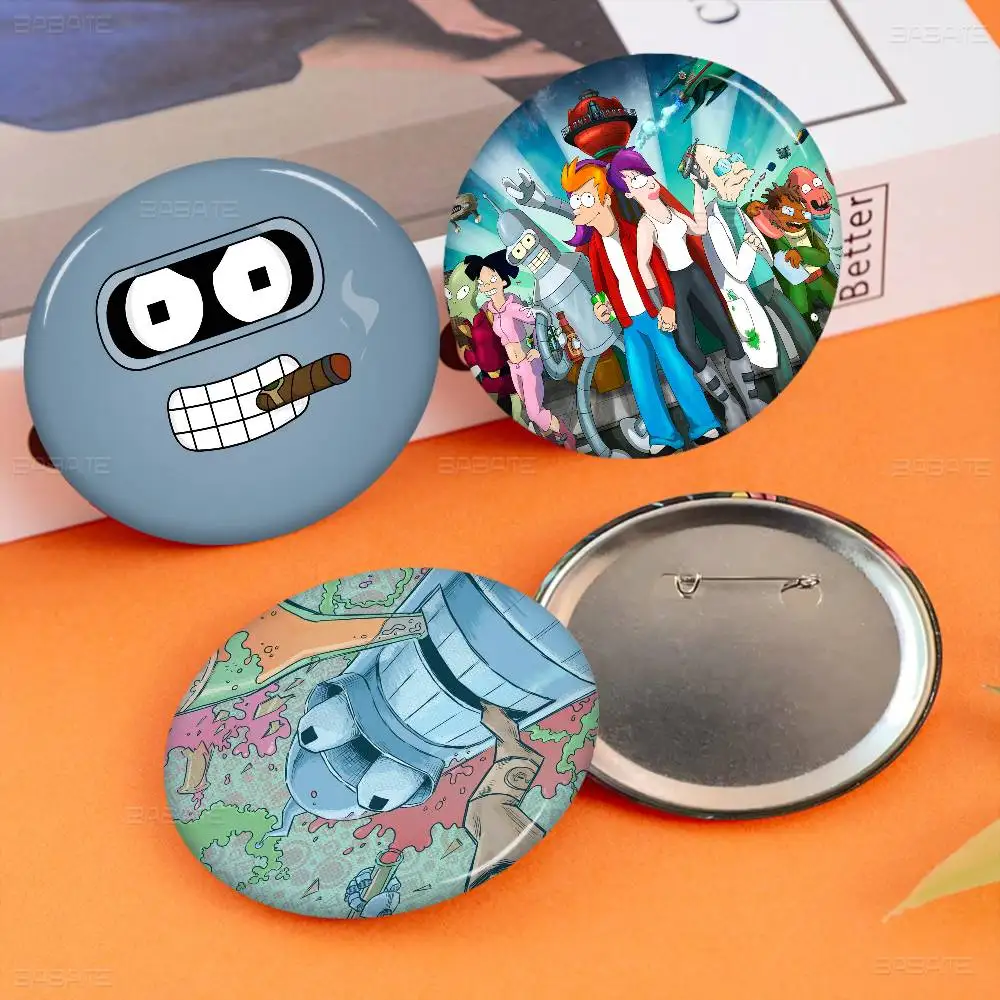 F-Futuramas-Bender Tinplate Soft Button Pin Brooch Metal Badge Custom Jewelry Accessories Hat Bag Lapel