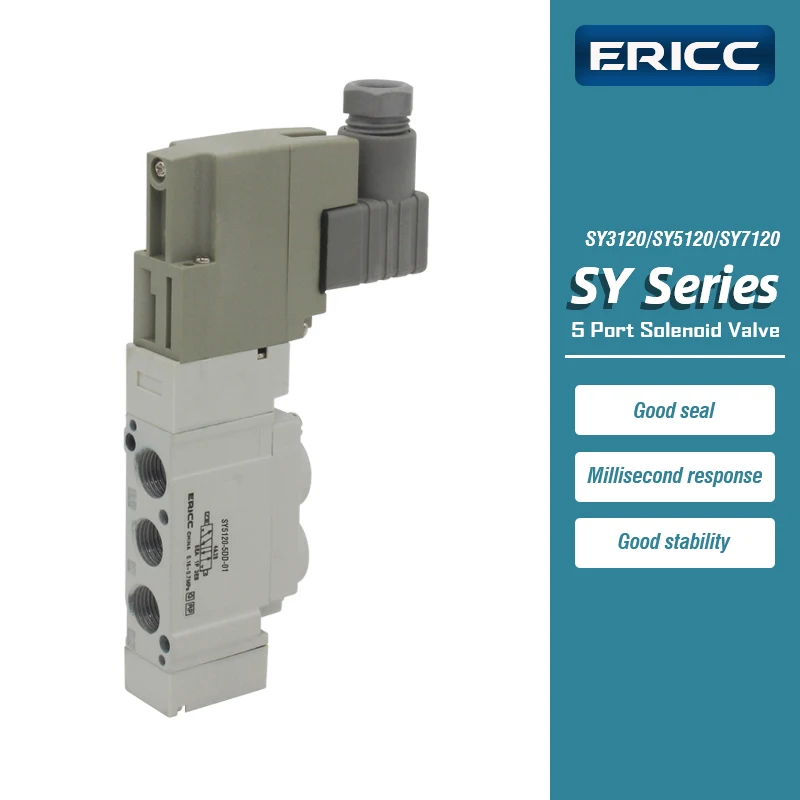 

SMC Type 5 port 2 Solenoid Valve SY3120 SY5120 SY7120-DD/4DD/5DD/6DD Normal Close Internal Pilot Automation Valve SY5120-5DD-01