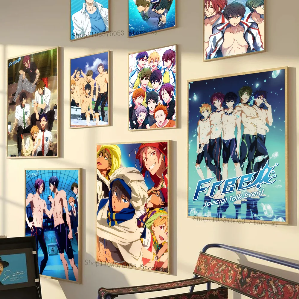 Anime Free Iwatobi Swim Club Poster Paper Print Home Living Room Bedroom Entrance Bar Cafe Art Painting Decoration