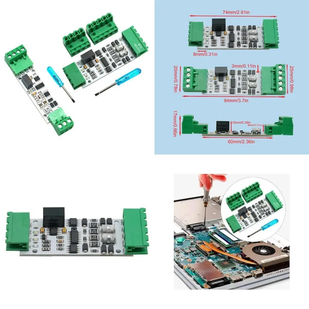 

652F Advanced TTL To RS485 Serial Converter Module With Terminals Block For Secure Industrial Connectivities Data Transfer
