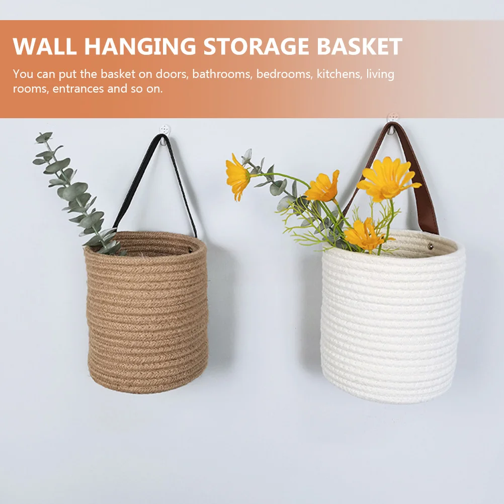 

Cotton Wall Hanging Storage Basket for Home Flowers Kitchen Decor Plant Holder Fruit Vegetable Bath Bedroom Living Room