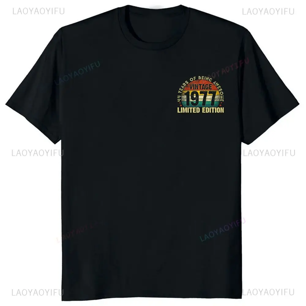 Vintage So Many Years of Outstanding Performance 1977 Summer Trend Harajuku Short Sleeve Unisex Graphic Oversized T-shirt