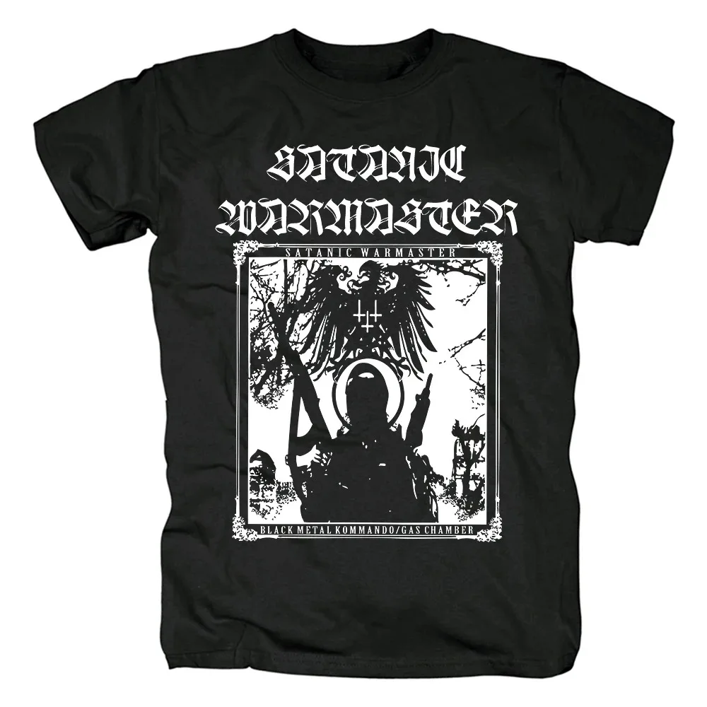 Mens Fashion Kurzarm Satanic Warmaster Schwarz Heavy Metal Männer T Shirt Baumwolle T Tops Harajuku Street Hip Hop T-shirt