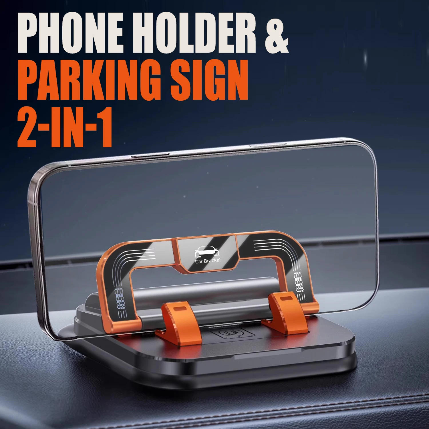 Autotelefonhalter Armaturenbrett 2in1 temporärer Stopp Parknummernschild mobiler Ständer Unterstützung Rack Halterung montiert Innenzubehör