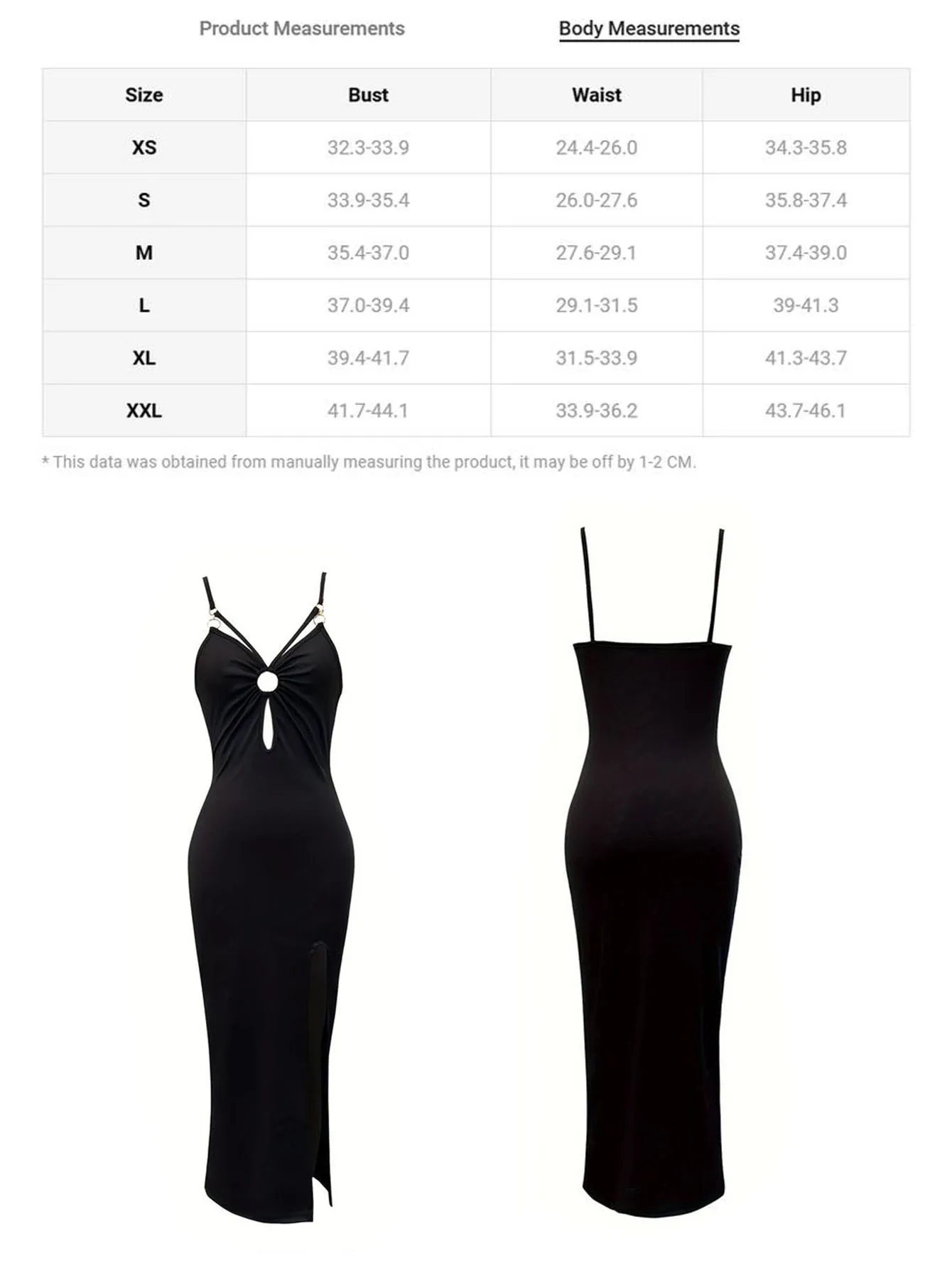 ファッションカットアウトリングソリッドキャミドレス、セクシーなスパゲッティストラップバックレススリムスプリットチェストラッフルドレス、レディース服