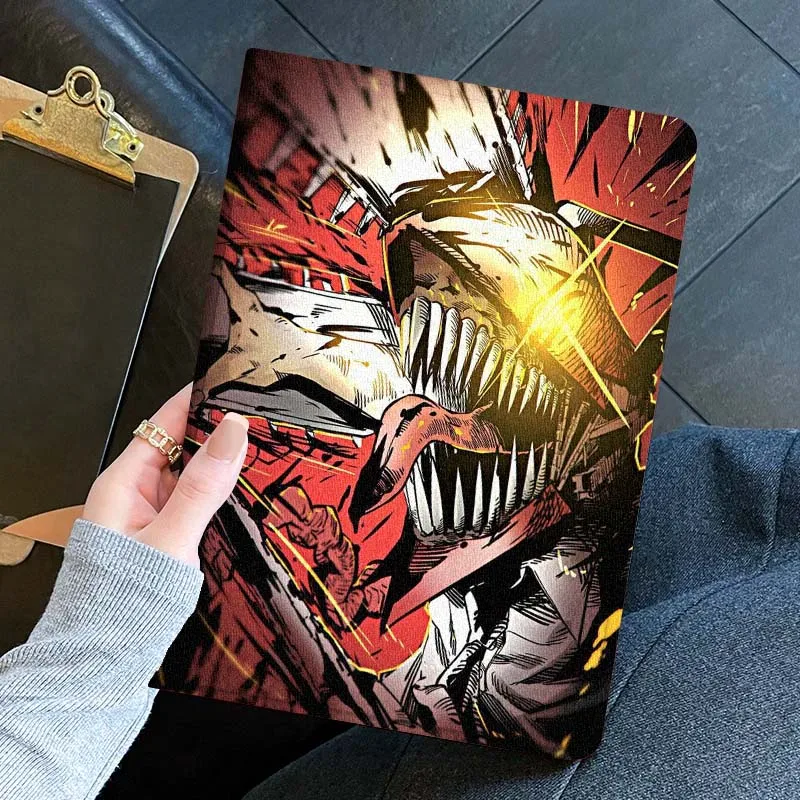 Cartoon Chainsaw Man For iPad Pro Air Mini 1 2 3 4 5 6 7 7th 8th 9th M2 10.2 9.7 10.5 10.9 11 12.9 13 Inch Tablet Case