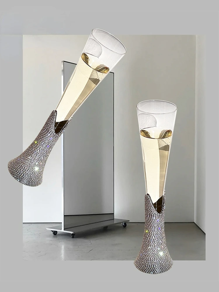 Diamond Women\'s Champagne Cup Set with Diamond Crystal Glass High Leg Wine Cup Drink Cup Gift Wine Glass Beautiful Cup