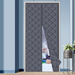 Winter Thickened Door Curtains Without Drilling Magnetic and Silent Partition Curtains