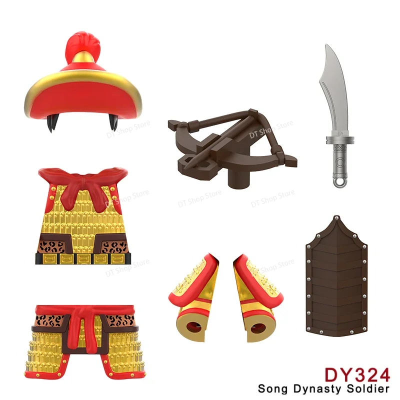 جنود الدرع الثقيل القديم عمل أرقام سلالة سونغ الجنوبية الذهب الفضة الأسود درع اللبنات لغز لعب هدايا الاطفال