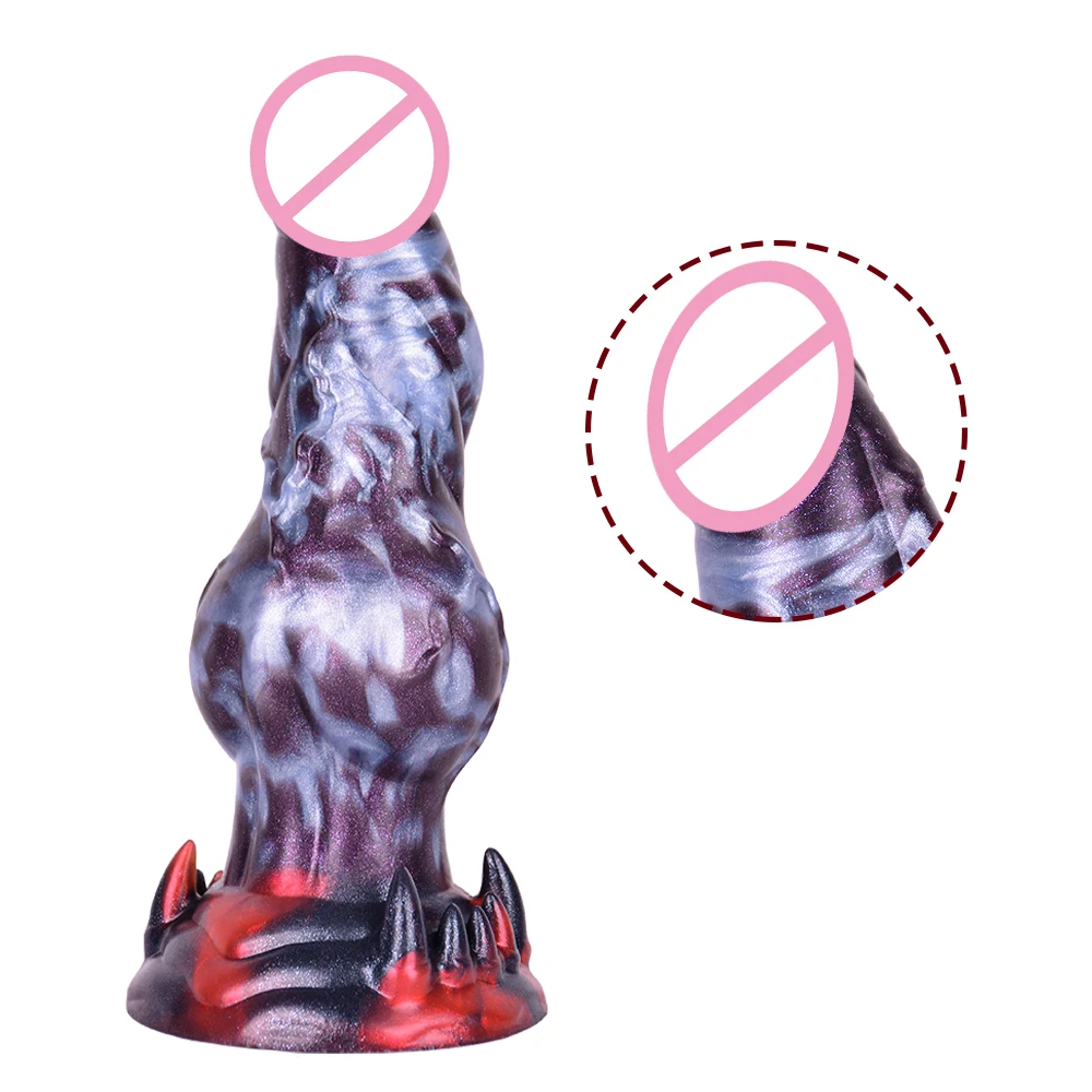 Dildos SHAZ Monster con potente ventosa de succión, tapón anal de silicona suave, consolador realista con nudo, juguetes sexuales para parejas, gays y lesbianas.