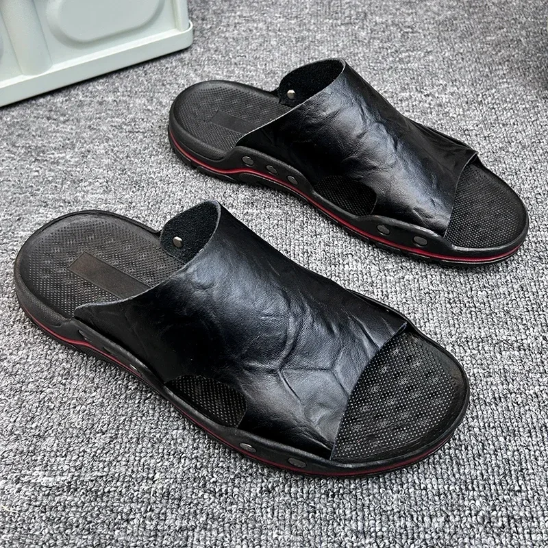 Männer Hausschuhe Männer Strand Rutschen EVA Flip-Flops Leichte Bequeme Pu Leder Reise Hausschuhe Männer Sommer Schuhe Mann Sandalen – Detail 5