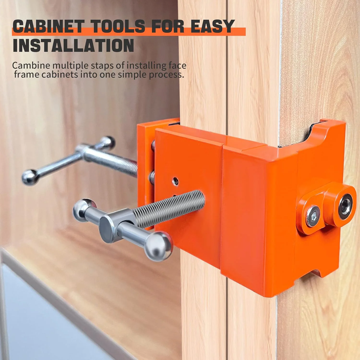 1 piece of iron cabinet clamp, 440 pound load capacity, adjustable face frame clamp, used for safety cabinet installation and ma