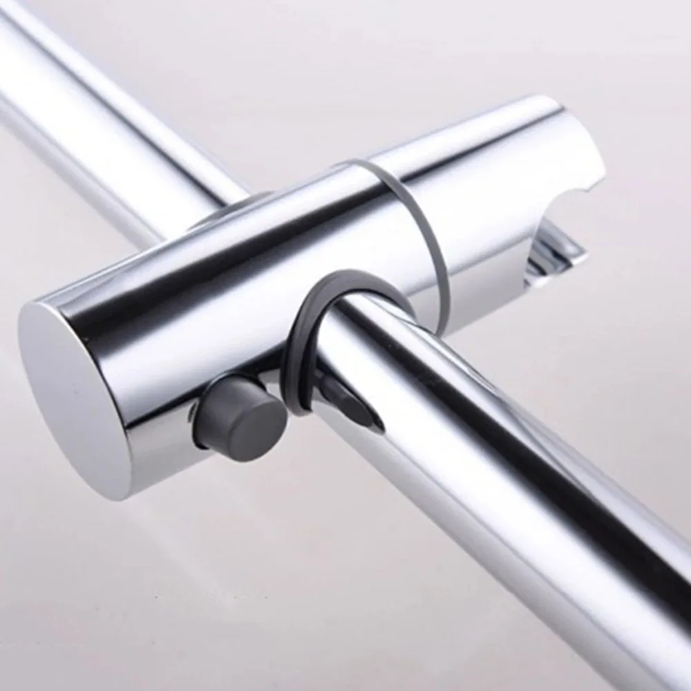 Adjustable Shower Head Holder for 25mm Slide Bar Electroplated Finish Slide Bar Holder ABS Material 360 Rotation