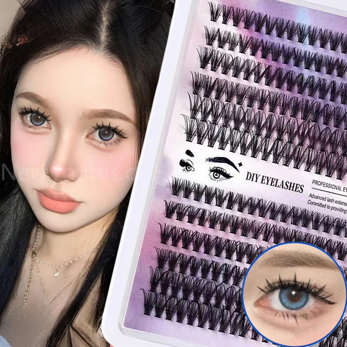 240個入り セルフスティック DIY ふわふわまつげクラスター 60D/80D/100D 太めまつげクラスター ふんわり個別まつげ 8-15mm クラスターまつげ