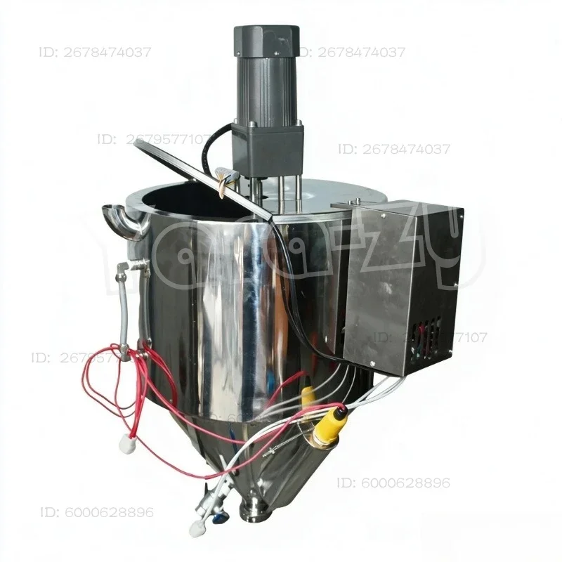 30‑50L Double‑Layer Heating Mixing Hopper 304 Stainless Steel Conical Tank 100°C Fine Polished Inside & Outside