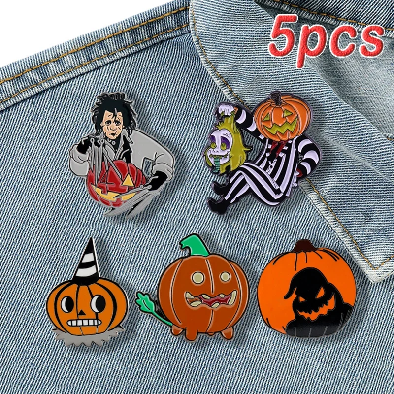 

Halloween Series Metal Badge Horror Movie Enamel Pins Hat Backpack Clothing Brooch Pin Accessories Jewelry for Friend Gifts