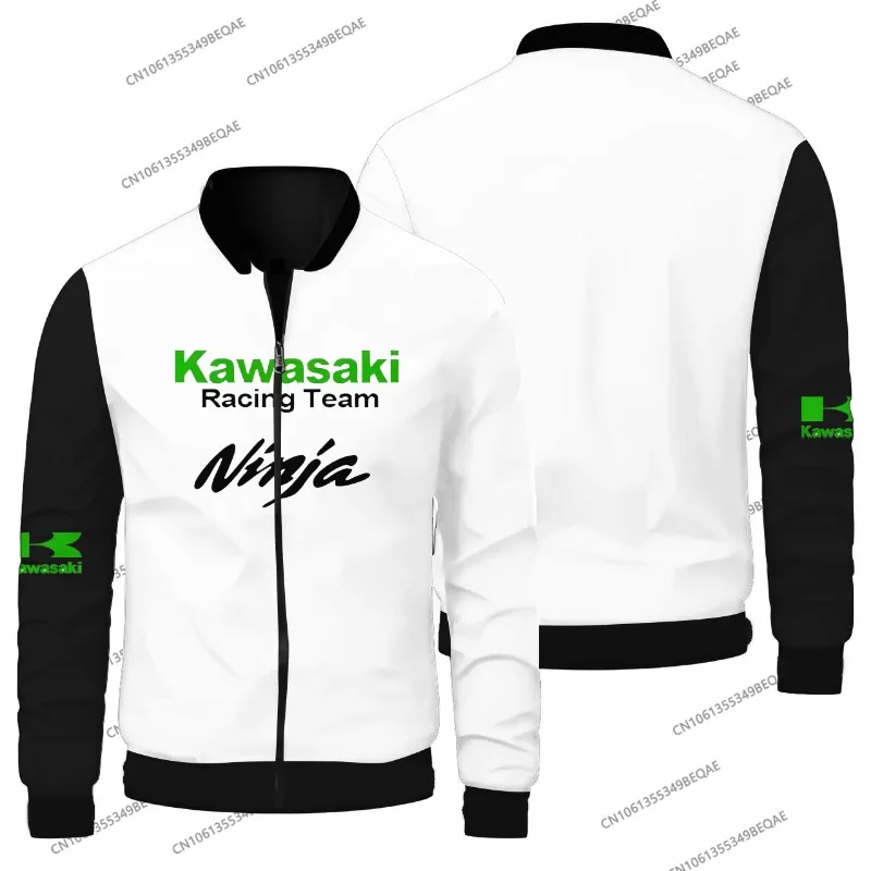 

2025 New Bicycle Clothing Kawasaki Men's Motorcycle Jacket Fashion High Quality Men's Top Street Cool Pull