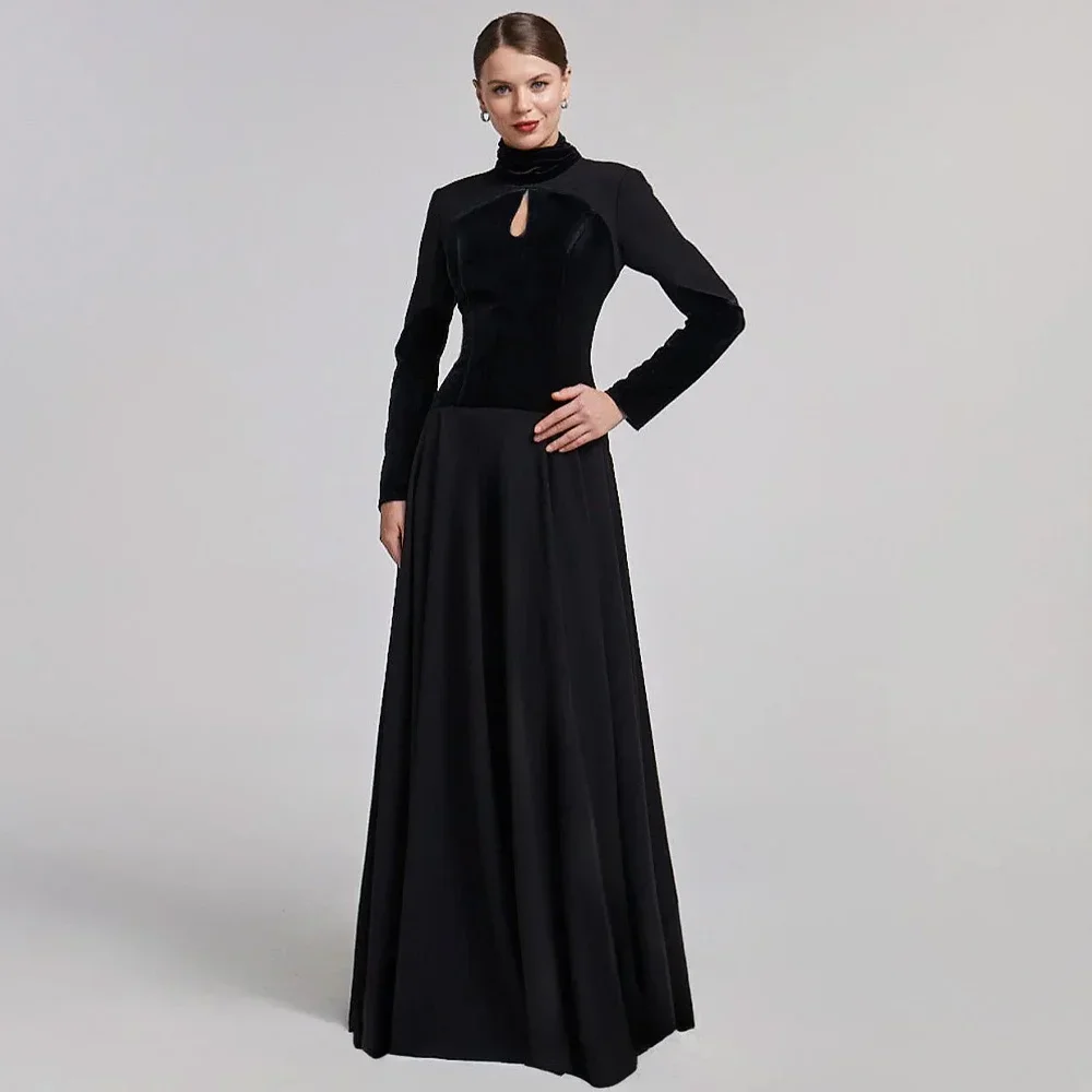 فستان ماكسي مخملي مخصص مع فساتين سهرة مطوي على شكل حرف a فستان حفلات رسمي عالي الجودة للنساء #2