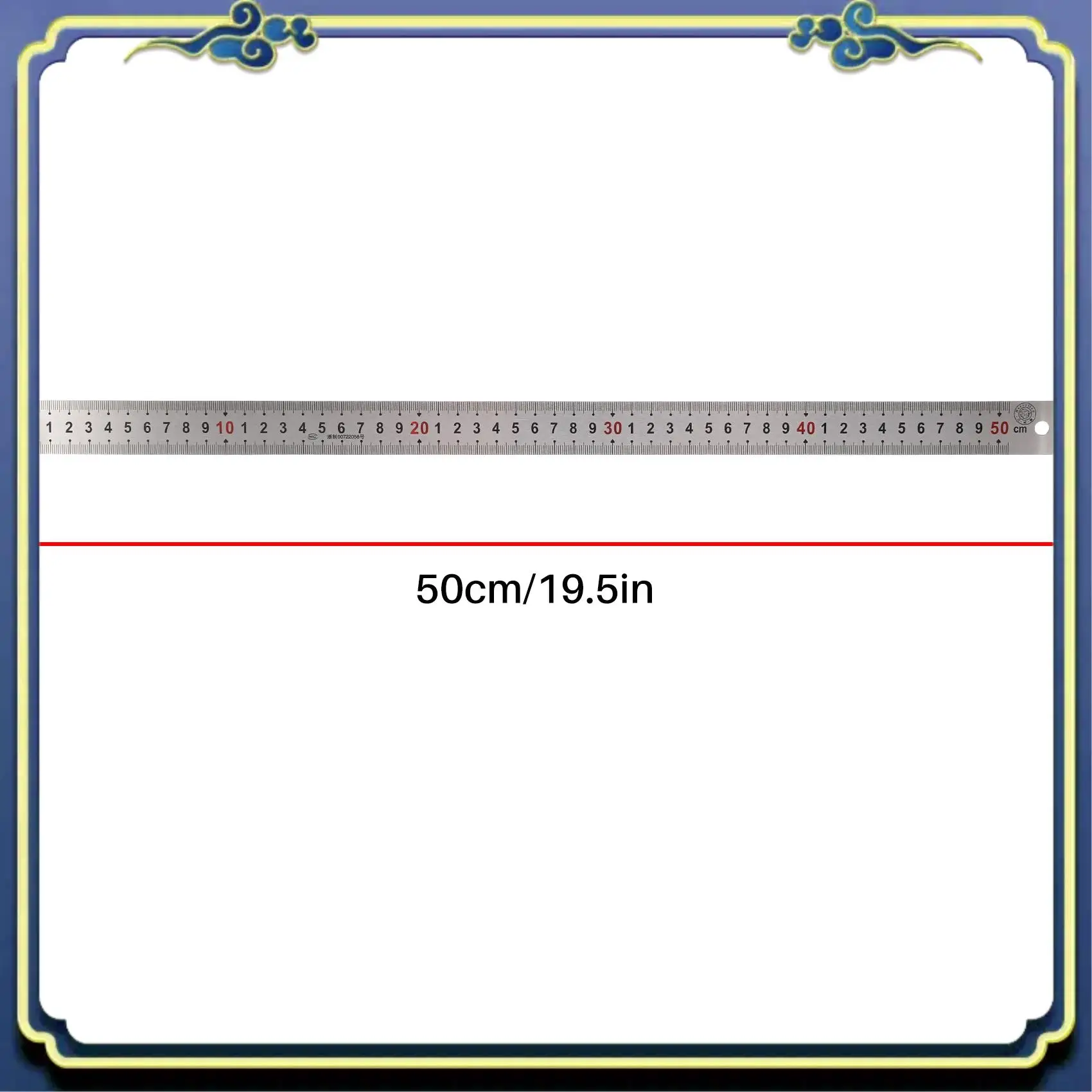 A86P-مقياس مزدوج الجانب من الفولاذ المقاوم للصدأ أداة قياس مسطرة مستقيمة 50 سم #5