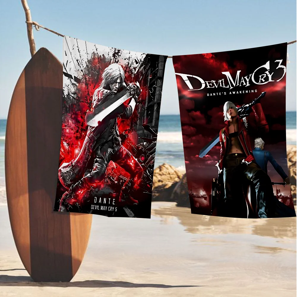 

D-Devil May Cry-S Classic Game Moviet Beach Towel Cartoon Cute Summer Kids Large Bath Pool Beach Towel Microfiber Absorbent