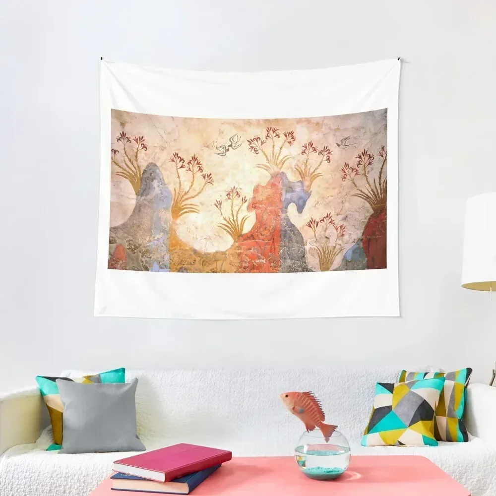 

Minoan Spring Fresco West Wall Swallows Scene Tapestry Aesthetic Room Decorations Wall Hanging Wall Room Decorator Tapestry