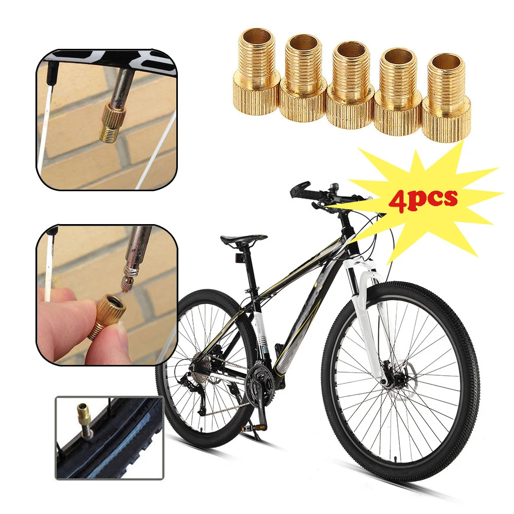 Cycling Road Bike Gas Nozzle Cinverter Wheel Tire Transfer Valve Adapter Presta To Schrader Bicycle Punp Tube Pump Convert