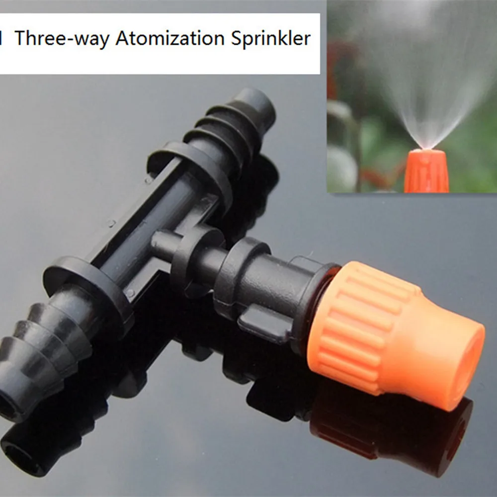 8mm Diameter Three Way Micro Nozzle Spray Nozzle Pipe Joint Irrigation Family Gardening DIY Toys Parts