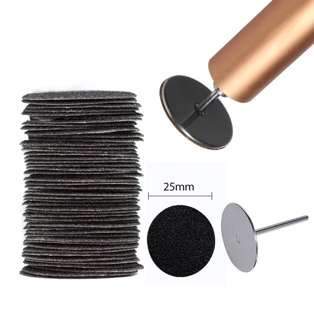 80/120/180# Replaceable Sandpaper Disc Cuticle Callus Remove Tool Electric Foot File Hard Dead Skin Remove Pedicure Drill Bits