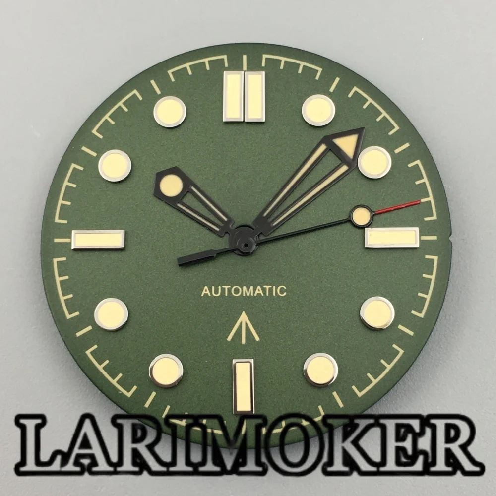 LARIMOKER 31MM Sterile Green Watch Dial Hands Luminous Fit NH35 NH36 ETA2824 PT5000 2836 Miyota 8215 821A DG2813 Movement