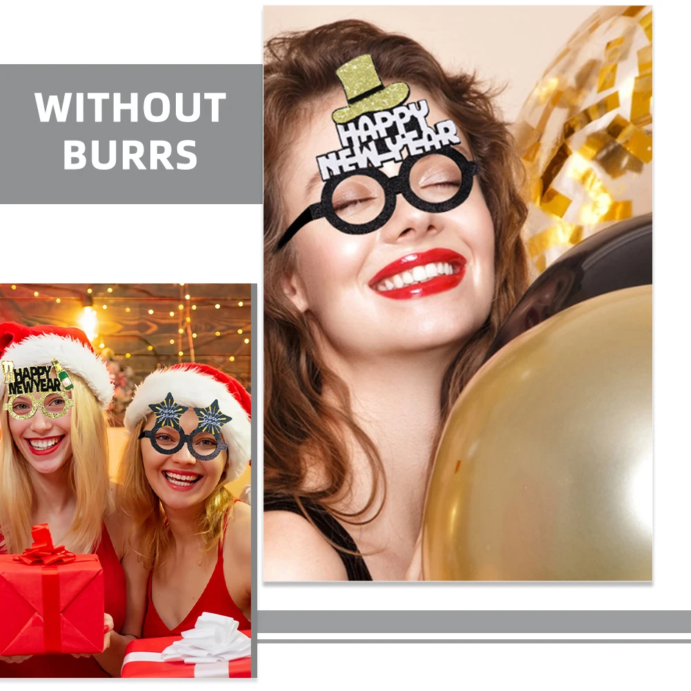 

4pcs Party Decoration Glasses New Year Photo Props Eyeglasses Accessories Celebrations Favors Stylish Design Happy Costumes