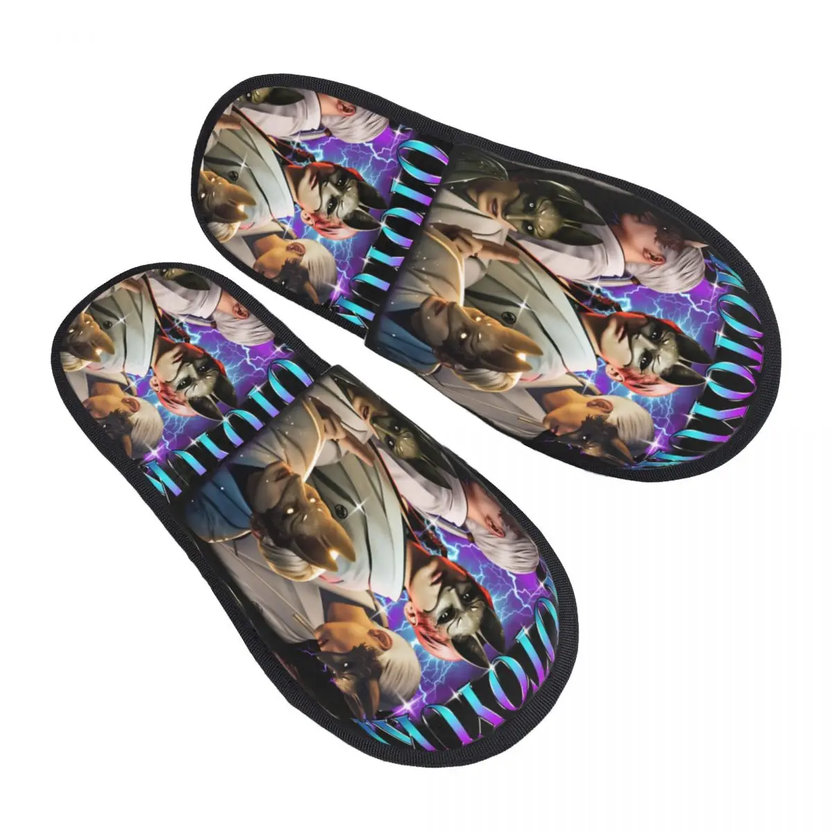

Winter Furry Slippers Silent Hill F Horror Game Merch Household Fur Slides Slippers Living Room Soft Non-skid Slides