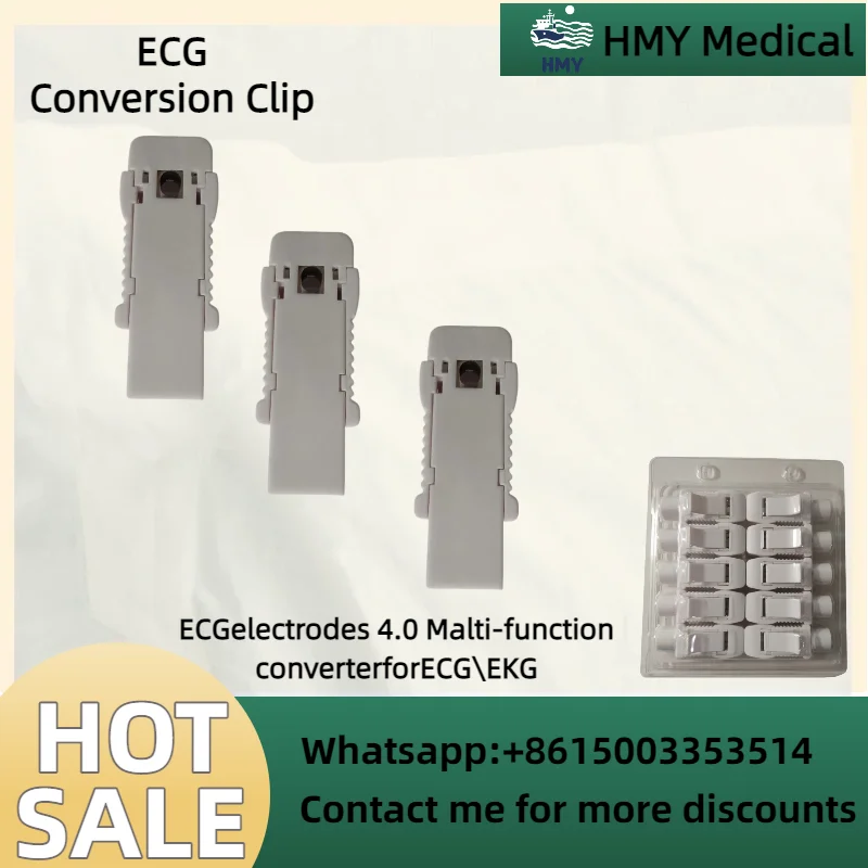 

Multifunctional ECG Converter Leads, Contec 10pcs/set High Compatibility Conversion Cable for Electronic Pads & Clips