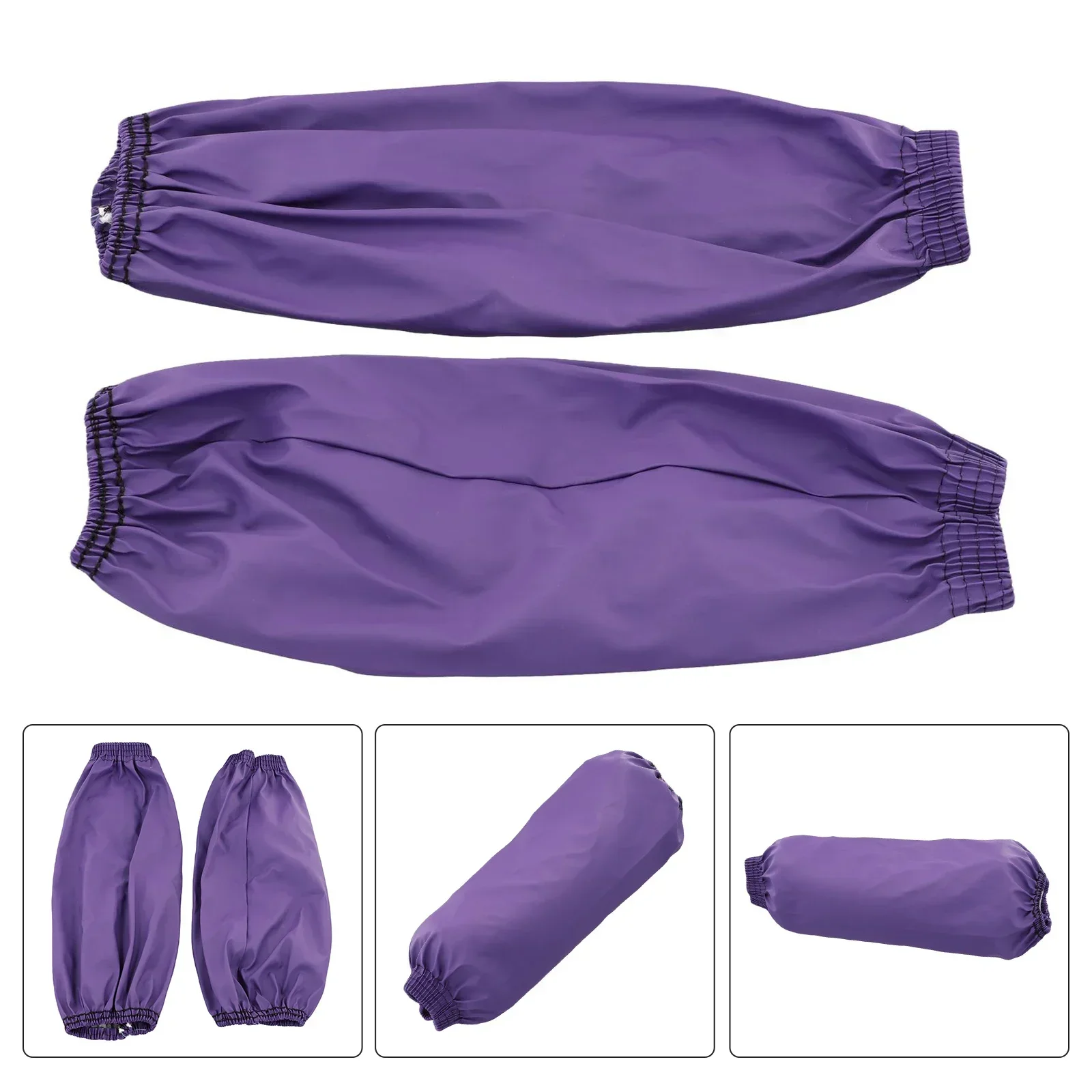 

Practical PU Material Over Sleeve, Elasticated Cuffs, Waterproof Perfect for Kitchen, Hairdressing, Beauty (Purple, Blue, Brown)