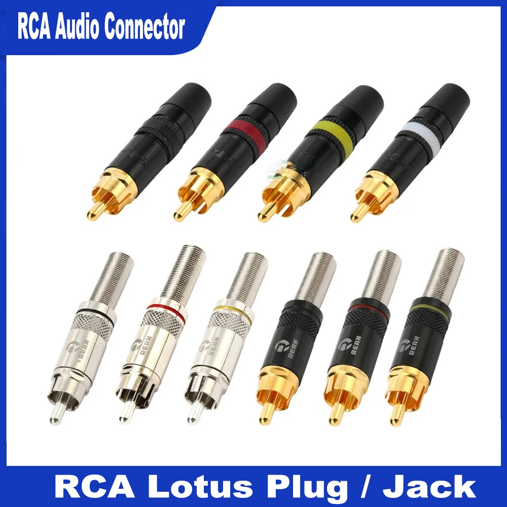 

RCA Audio Male Connector Mono Port- Lotus Head Connector Audio Video Plug Tail With Colored Marker RCA Port Audio Chinch