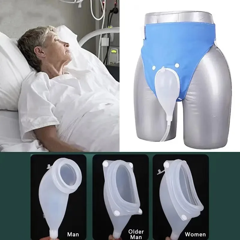 Elderly silicone breathable urine receiver for men and elderly adult urine collection bag for women paralysed bed care products