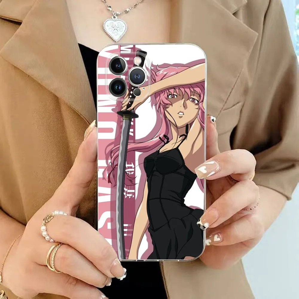 Anime Future Diaries Phone Case For iPhone 15 13 14 Pro Max XS XR 12 11 Pro 13 Mini 6 7 8 Plus Clear Back Cover Capa