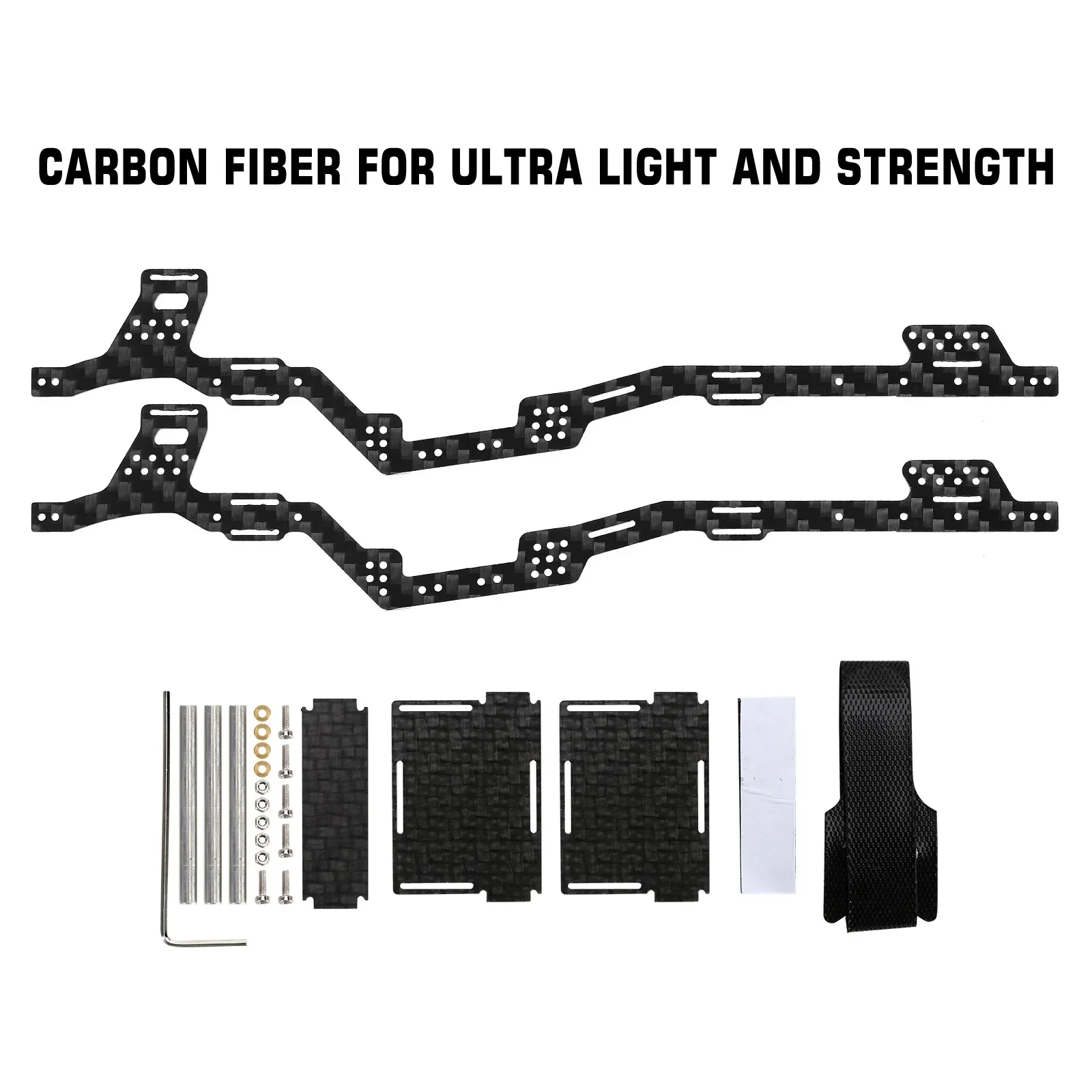 INJORA LCG Carbon Fiber Chassis Kit Frame Girder for 1/24 RC Crawler Axial SCX24 Jeep Gladiator Dodge Power Wagon