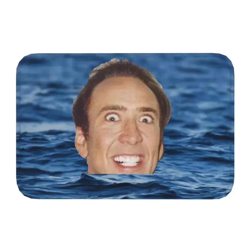 Nicolas Cage In Sea Door Floor Kitchen Bathroom Mat Anti-Slip Indoor Funny Meme Doormat Garage Entrance Carpet Rug